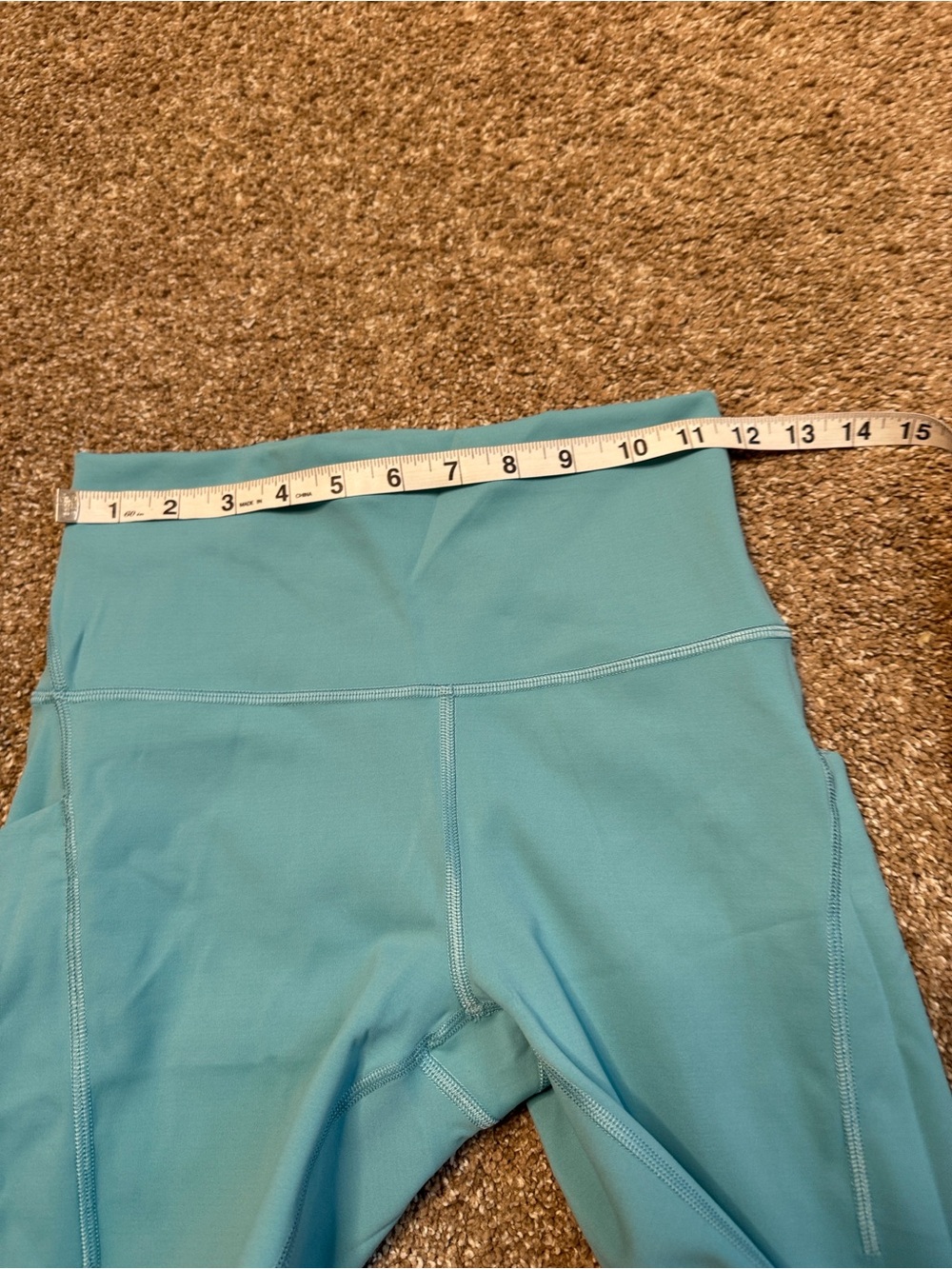 LuLulemon High-Waist Performance Leggings - Light Blue Aqua green SZ 6 Athletic - Picture 5 of 8